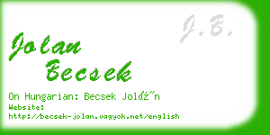 jolan becsek business card